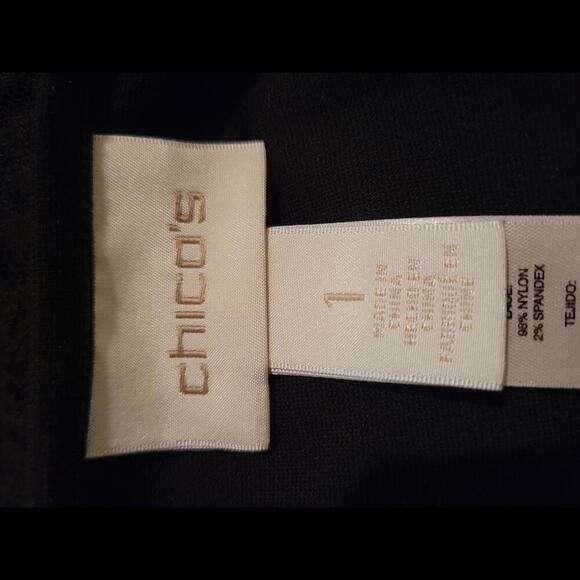 Chico's size 1 (size 8) black lace moto jacket - Picture 4 of 6